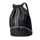 Maxbell Maxbell Drawstring Backpack Daypack Sturdy Basketball Bag for Hiking Travel Climbing Black