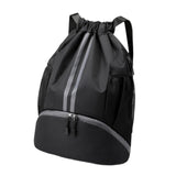 Maxbell Maxbell Drawstring Backpack Daypack Sturdy Basketball Bag for Hiking Travel Climbing Black