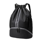 Maxbell Maxbell Drawstring Backpack Daypack Sturdy Basketball Bag for Hiking Travel Climbing Black