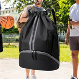 Maxbell Maxbell Drawstring Backpack Daypack Sturdy Basketball Bag for Hiking Travel Climbing Black