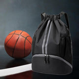 Maxbell Maxbell Drawstring Backpack Daypack Sturdy Basketball Bag for Hiking Travel Climbing Black