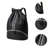 Maxbell Maxbell Drawstring Backpack Daypack Sturdy Basketball Bag for Hiking Travel Climbing Black