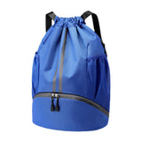 Maxbell Maxbell Drawstring Backpack Daypack Sturdy Basketball Bag for Hiking Travel Climbing Blue