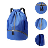 Maxbell Maxbell Drawstring Backpack Daypack Sturdy Basketball Bag for Hiking Travel Climbing Blue