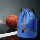 Maxbell Maxbell Drawstring Backpack Daypack Sturdy Basketball Bag for Hiking Travel Climbing Blue