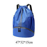 Maxbell Maxbell Drawstring Backpack Daypack Sturdy Basketball Bag for Hiking Travel Climbing Blue