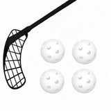 Maxbell Maxbell 4x Floorball Balls Hollow Unihockey Balls for Players Professionals Training White