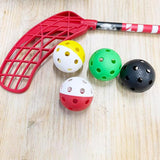 Maxbell Maxbell 4x Floorball Balls Hollow Unihockey Balls for Players Professionals Training White