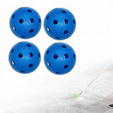 Maxbell 4x Floorball Balls Hollow Unihockey Balls for Players Professionals Training Blue