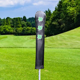 Maxbell Maxbell Golf Alignment Rod Cover Outdoor Embroidered Training PU Leather Case Holder Black