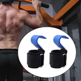 Maxbell 2 Pieces Weight Lifting Hooks Portable for Powerlifting Bodybuilding Workout Blue