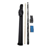 Maxbell Maxbell Lightweight Billiard Pool Cue Stick with Cue Case, 3 Finger Glove, and Chalk Black White Pool Cue