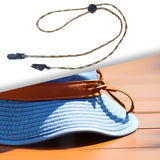 Maxbell 2xAdjustable Hat Strap Clip Hat Retainer for Outdoor Activities Sports Boating Brown