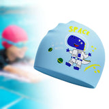 Maxbell Children's Swim Cap Cartoon Lightweight Swimming Hat for Diving Surfing Pool Light blue