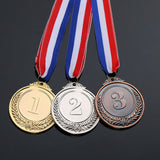 Maxbell Award Medal Souvenir Medal with Neck Ribbons for Softball Basketball Parties Silver