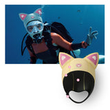 Maxbell Cat Ears Diving Hood 3mm Neoprene Elastic Swim Hat for Swimming Winter Adult Black