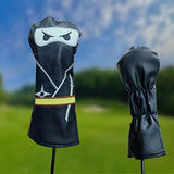 Maxbell 4Pcs Golf Wood Headcovers with Number Tag Stylish PU Leather Golf Head Cover Black