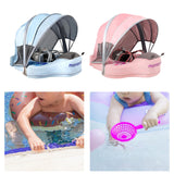 Maxbell Baby Swimming Float with Canopy Soft Waist Swimming Ring for Baby Boys Girls Blue