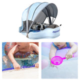 Maxbell Baby Swimming Float with Canopy Soft Waist Swimming Ring for Baby Boys Girls Blue