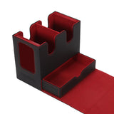 Maxbell Trading Card Deck Box Transparent Window Design for 260+ Sleeved Cards Black Red
