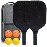 Maxbell Pickleball Racket Set 4 Pickleballs Carbon Fiber for Tournament Gym Training