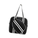 Maxbell Pickleball Shoulder Bag Portable Women Men Zipper Closure Pickleball Handbag Black White Double