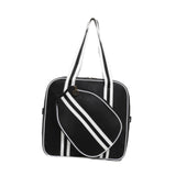 Maxbell Pickleball Shoulder Bag Portable Women Men Zipper Closure Pickleball Handbag Black White Double