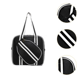 Maxbell Pickleball Shoulder Bag Portable Women Men Zipper Closure Pickleball Handbag Black White Double