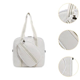 Maxbell Pickleball Shoulder Bag Portable Women Men Zipper Closure Pickleball Handbag White Brown