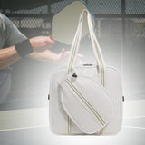 Maxbell Pickleball Shoulder Bag Portable Women Men Zipper Closure Pickleball Handbag White Brown