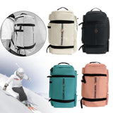 Maxbell Ski Backpack Stylish Adults Ski Boot Bag for Yoga Cycling Outdoor Activities Beige