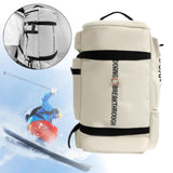 Maxbell Ski Backpack Stylish Adults Ski Boot Bag for Yoga Cycling Outdoor Activities Beige