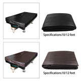 Maxbell Pool Table Cover PU Leather Waterproof Protective Cover Pool Table Protector Black 10ft