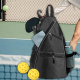Maxbell Pickleball Bag Backpack Portable Zipper Closure Casual Pickleball Paddle Bag Black