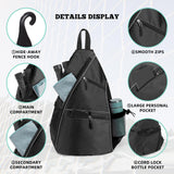 Maxbell Pickleball Bag Backpack Portable Zipper Closure Casual Pickleball Paddle Bag Black