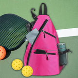 Pickleball Bag Backpack Portable Zipper Closure Casual Pickleball Paddle Bag Rose Red