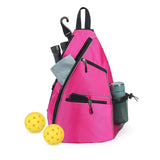 Pickleball Bag Backpack Portable Zipper Closure Casual Pickleball Paddle Bag Rose Red