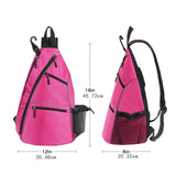 Pickleball Bag Backpack Portable Zipper Closure Casual Pickleball Paddle Bag Rose Red