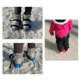 Maxbell Ski Shoes Stable Short Ski Skates for Downhill Outdoor Activities Snow Parks Black Boxed