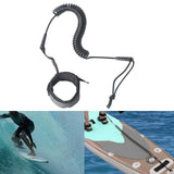 Coiled Surfboard Leash Lightweight Paddle Leash Shortboard Kayak Black