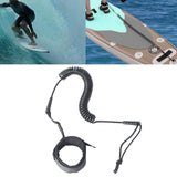 Coiled Surfboard Leash Lightweight Paddle Leash Shortboard Kayak Black