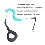 Coiled Surfboard Leash Lightweight Paddle Leash Shortboard Kayak Light Blue