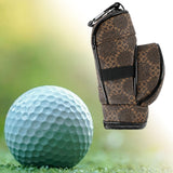 Maxbell Golf Ball Pouch Holds 3 Balls & 3 Tees Small Golf Ball Carrier Bag Women Men Brown