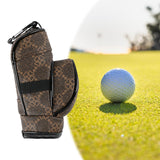 Maxbell Golf Ball Pouch Holds 3 Balls & 3 Tees Small Golf Ball Carrier Bag Women Men Brown