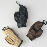 Maxbell Golf Ball Pouch Holds 3 Balls & 3 Tees Small Golf Ball Carrier Bag Women Men Brown