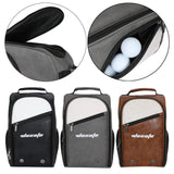 Golf Shoe Bag PU Golfer Gift with Ventilation Golf Equipment Sports Shoe Bag Black