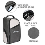 Maxbell Golf Shoe Bag PU Golfer Gift with Ventilation Golf Equipment Sports Shoe Bag Gray
