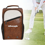 Golf Shoe Bag PU Golfer Gift with Ventilation Golf Equipment Sports Shoe Bag Brown