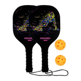 Pickleball Racket Set with Balls Pickleball Racquets for Kids Indoor Outdoor 2 Paddles 2 Balls