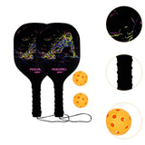 Pickleball Racket Set with Balls Pickleball Racquets for Kids Indoor Outdoor 2 Paddles 2 Balls